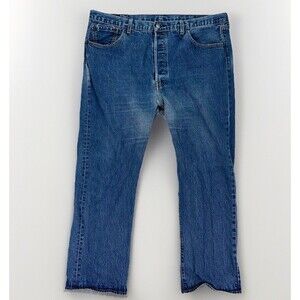 Levi's 501 Mens Jeans 44x34 Blue Denim Medium Wash Straight‎ Leg Big & Tall